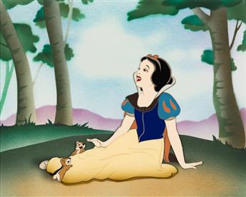 WALT DISNEY STUDIOS / SNOW WHITE Snow White, "With a Smile and a Song" Courvoisier Cel Setup Recreation                                          